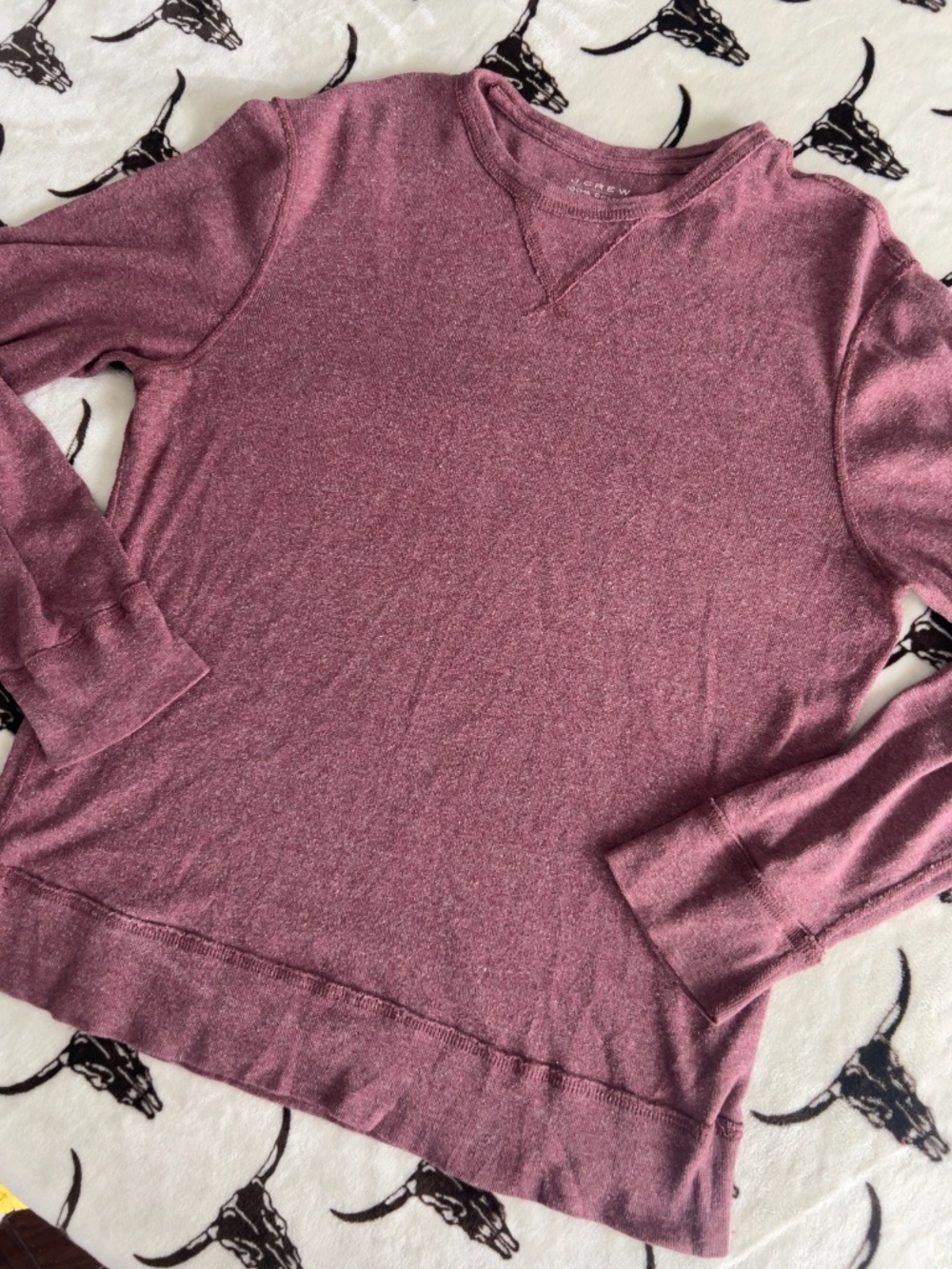 J.Crew Burgundy Heathered Cotton Crewneck Sweatshirt Size Medium